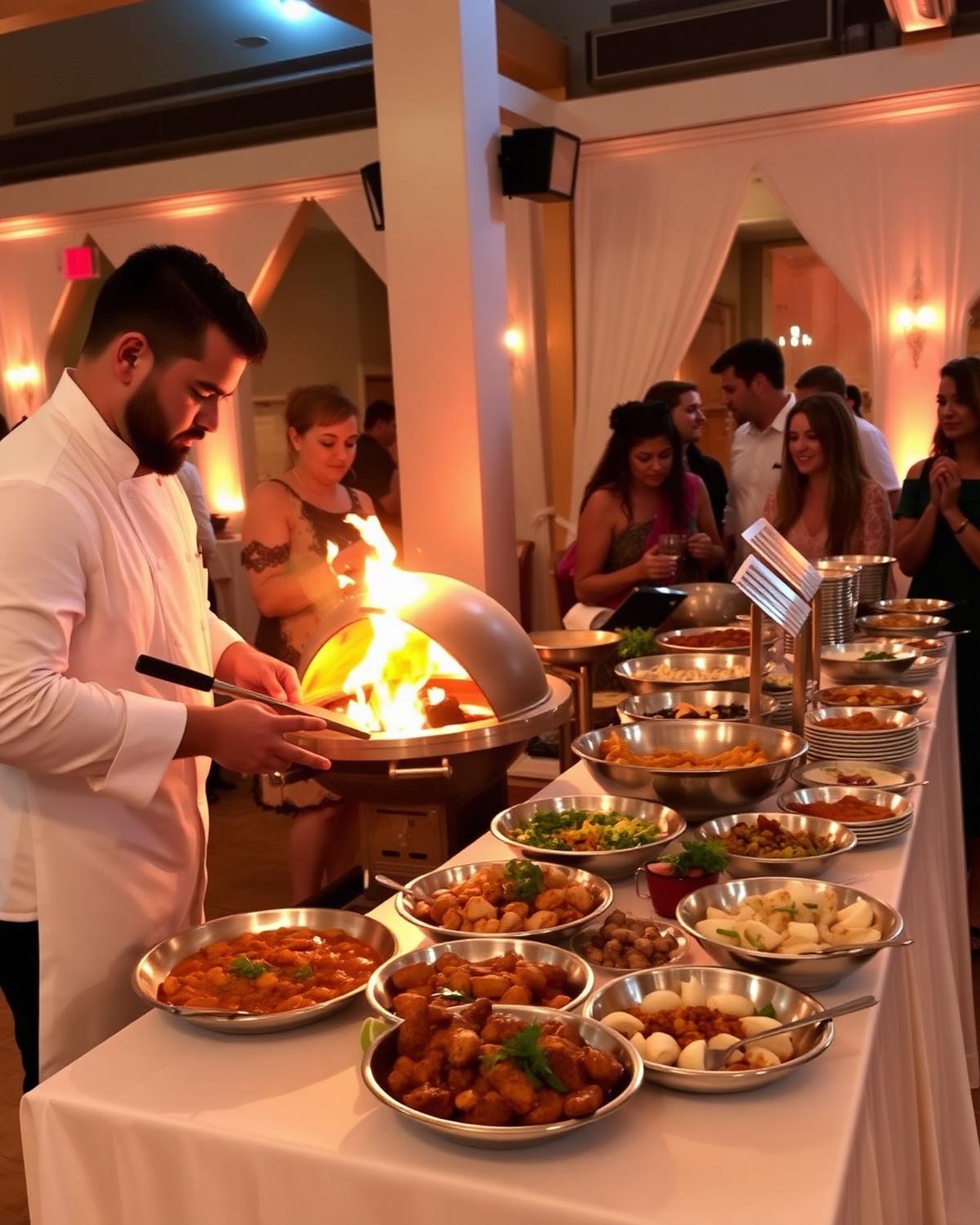 Live food counter at wedding