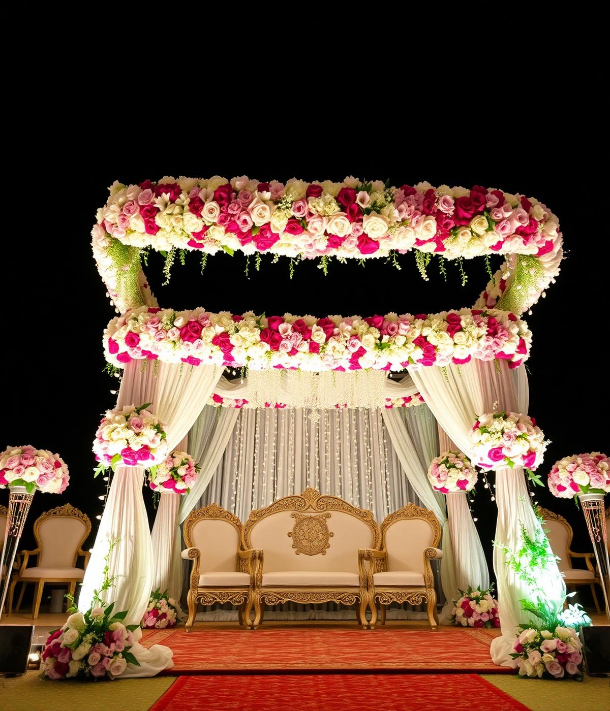 Fresh flower mandap decoration